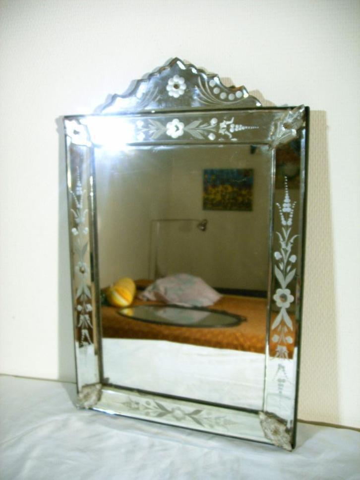 Venetiaanse spiegel, Antiek en Kunst, Antiek | Spiegels, Rond, Ophalen of Verzenden