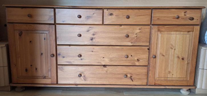 Dressoir met schuiven en kasten, Huis en Inrichting, Kasten | Dressoirs, Gebruikt, 150 tot 200 cm, 25 tot 50 cm, Met lade(s), Met deur(en)