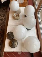 5 vintage opaline plafond- of muurlampen, Ophalen, Gebruikt