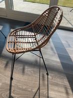 Tuinstoel van hars met rotaneffect en zwart metaal - Tolum, Tuin en Terras, Ophalen, Zo goed als nieuw, Rotan