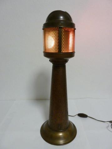 Vuurtoren als lamp/tafellamp in koper-messing 52cm,, Enlèvement