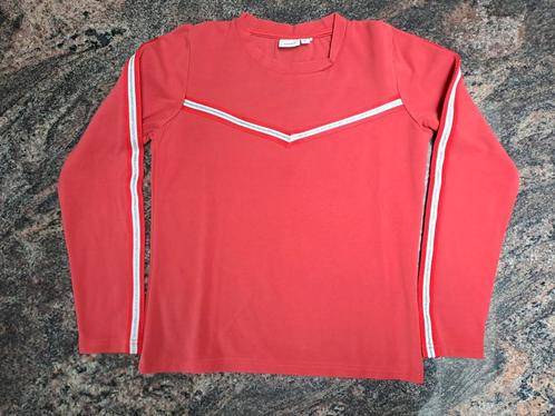 Mt 146-152 Rode T-shirt lange mouwen met zilver en wit, Kinderen en Baby's, Kinderkleding | Maat 146, Zo goed als nieuw, Meisje
