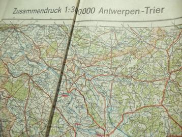 1940 Antwerpen-TRIER XL landkaart Duits leger oorlog ABBL WW