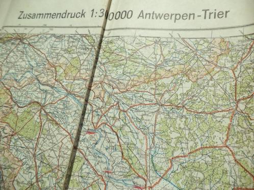 1940 Antwerpen-TRIER XL landkaart Duits leger oorlog ABBL WW, Boeken, Atlassen en Landkaarten, Landkaart, Ophalen of Verzenden