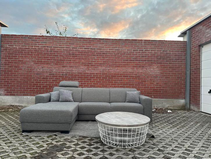 PRACHTIGE GRIJZE HOEKZETEL |  FREE DELIVERY | ‼️, Huis en Inrichting, Zetels | Zetels en Chaises Longues, Zo goed als nieuw, Vierpersoons of meer