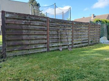 4 tuinschermen met ijzeren palen., Tuin en Terras, Ophalen, Gebruikt