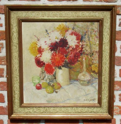 Frans Van Giel ( 1892 - 1975 ) Bloemenstilleven, Antiek en Kunst, Kunst | Schilderijen | Klassiek, Ophalen of Verzenden