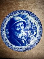 BOCH, porseleinen bord, 30 cm, blauw/ witte, heer met pijp, Antiek en Kunst, Ophalen of Verzenden