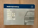 Handleiding duitstalig van een W201 Mercedes 2.3 2.6 2.5 D, Enlèvement