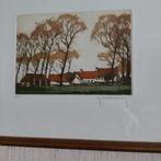 Mooie ingekleurde ets van Roger Hebbelinck ( 1912-1987 ), Ophalen of Verzenden