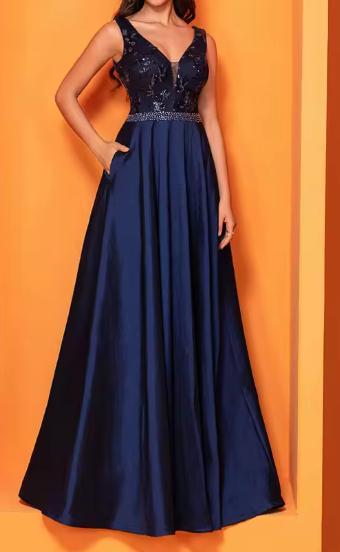 Robe de soirée longue bleu marine - Comme neuve, Vêtements | Femmes, Robes, Comme neuf, Taille 38/40 (M), Bleu, Enlèvement