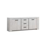 BUFFET ELVIS NEUF 224,50 CM DECOR CHENE, Maison & Meubles, Armoires | Buffets, Neuf, Avec tiroir(s), Decor chene blanc, 200 cm ou plus