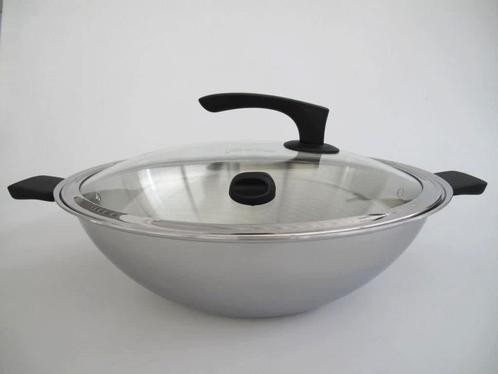 Tupperware Maxi Wok « Chef Séries » 8,9 Litre - Promo, Maison & Meubles, Cuisine | Casseroles & Poêles, Neuf, Wok, Inox, Plaques à induction