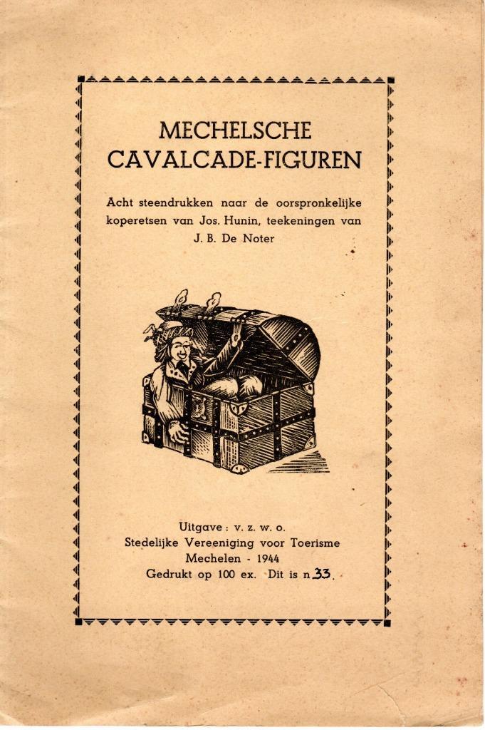 Steendrukken: De Mechelsche Cavalcade-figuren, Antiek en Kunst, Kunst | Litho's en Zeefdrukken, Ophalen