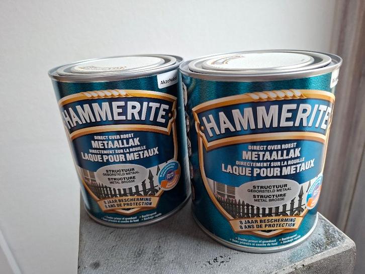 2x Hammerite Metaallak Zilvergrijs - NIEUW, Bricolage & Construction, Peinture, Vernis & Laque, Neuf, Laque, Moins de 5 litres