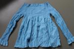ZGAN blauwe blouse Maje, off-shoulder, rimpelstof, Kleding | Dames, Blauw, Maje, Zo goed als nieuw, Maat 36 (S)