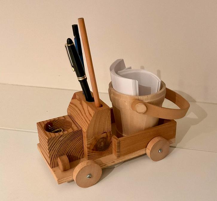 Houten retropuzzel, vrachtwagentje, muisjes, Kinderen en Baby's, Speelgoed | Houten speelgoed, Zo goed als nieuw, Ophalen