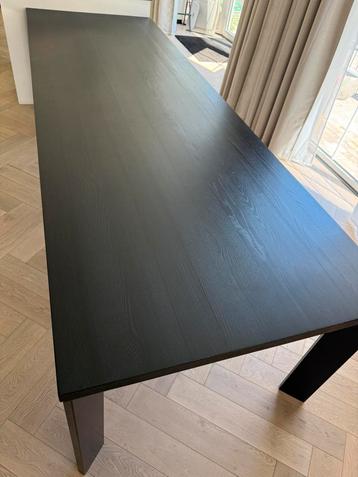 Zwart massief eiken eettafel 3m x 1m, Enlèvement, Comme neuf