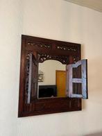 Grand miroir fenêtre en bois indonésien, Neuf