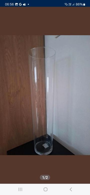 Grand vase en verre fin 70 cm