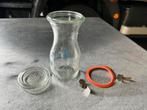 Weck steriliseerbokalen 1 maal gebruikt, Huis en Inrichting, Glas, Overige typen, Zo goed als nieuw, Ophalen