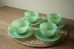 Vintage Jade groene tassen + schotels Fire King USA, Antiek en Kunst, Antiek | Servies los, Ophalen of Verzenden