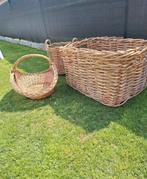 2 Rustieke Rieten manden dure kwaliteit., Ophalen, Zo goed als nieuw