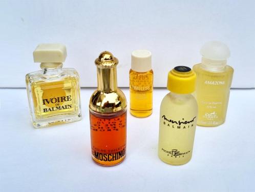 Lot numéro 41 - 5 miniatures parfum Moschino Hermès Balmain., Collections, Parfums, Neuf, Miniature, Plein, Envoi