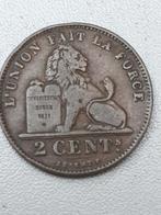 Leopold2 roi 1909 2cent zf mooie oude verzamelmunt, Postzegels en Munten, Munten | België, Ophalen of Verzenden