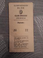 Club Brugge - Ipswich, oud ticket jaren 70, Ophalen of Verzenden