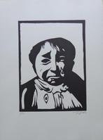 ROLAND TOPOR / KAFKA ONDERWERELD / ZW-W LINOSNEDE / 38x28cm, Ophalen of Verzenden