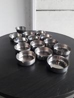 Set van 13x stuks asbakken rond RVS, Ophalen