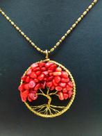 halsketting met hanger boompje, Nieuw, Ophalen of Verzenden, Rood, Overige materialen