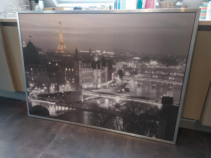 ZWART-WITTE TAFEL PARIS IKEA Vilshult XXL metalen frame, Antiek en Kunst, Kunst | Schilderijen | Klassiek, Ophalen