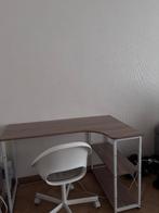 Bureau d’angle + chaise à roulette, Enlèvement, Comme neuf, Blanc