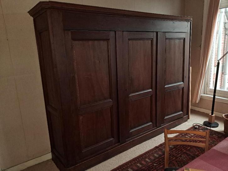 Grote massief eiken opberg / kleerkast, Huis en Inrichting, Kasten | Kleerkasten, Gebruikt, 200 cm of meer, 200 cm of meer, 50 tot 75 cm