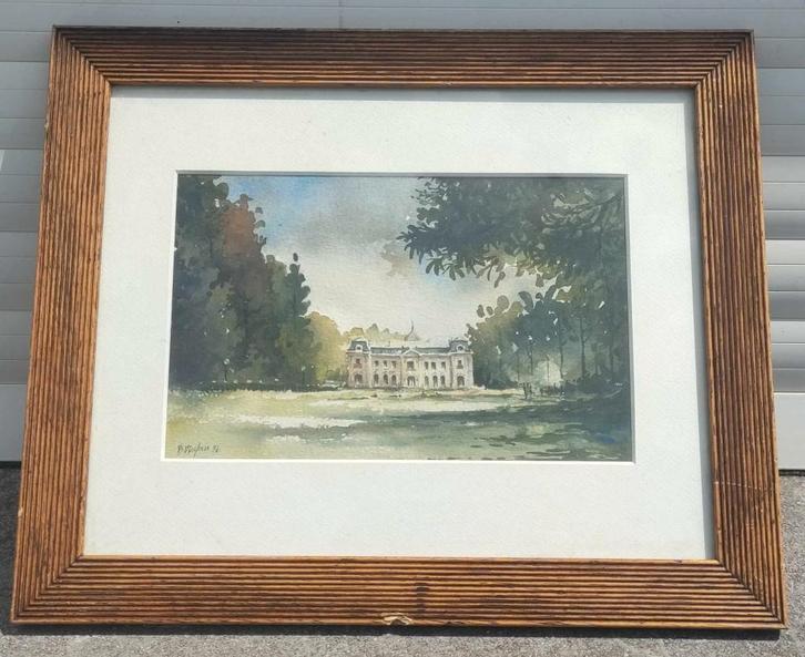 aquarelle signe dufour, Antiek en Kunst, Kunst | Schilderijen | Klassiek, Ophalen of Verzenden