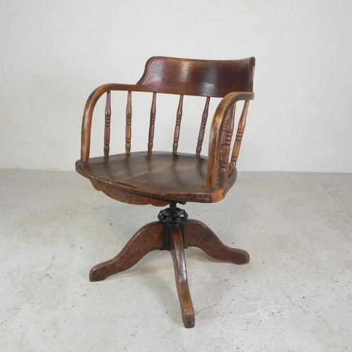 Eiken bureaustoel, draaiend en verend, jaren 20, Antiek en Kunst, Antiek | Meubels | Stoelen en Sofa's, Verzenden