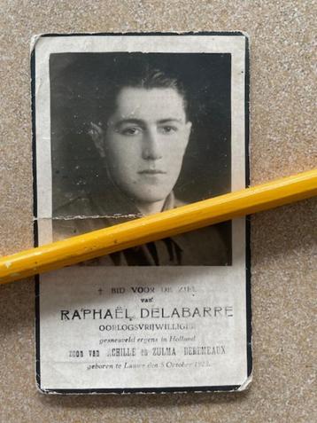 Oorlogsslachtoffer/vrijwilliger DELABARRE  Lauwe gesneuveld beschikbaar voor biedingen