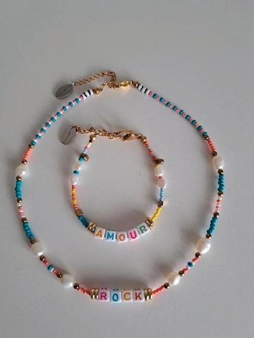 Collier + bracelet Bijoux Nilu, Bijoux, Sacs & Beauté, Colliers, Comme neuf, Or, Réglable, Enlèvement ou Envoi