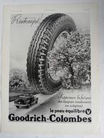 Oude advertentie voor banden van Goodrich-Colombes uit 1936, Ophalen of Verzenden, Gebruikt, Overige typen