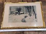 Gravure N&B  Paysage sous la neige - Jean-Roch Collon, Ophalen of Verzenden