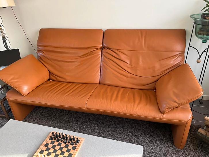 Canapé Jori Linea cognac, Maison & Meubles, Canapés | Salons, Comme neuf, Banc droit, Trois personnes, 200 à 250 cm, Cuir, Enlèvement ou Envoi