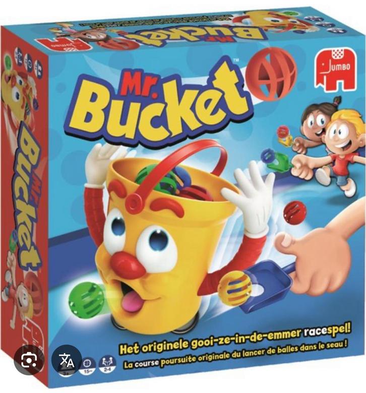 Gezelschapsspel Mr Bucket, Kinderen en Baby's, Speelgoed | Educatief en Creatief, Zo goed als nieuw, Ophalen