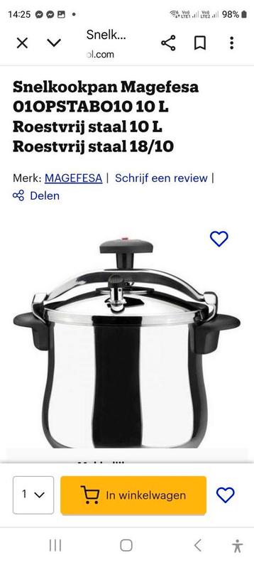 Snelkookpan magefesa als nieuw  beschikbaar voor biedingen