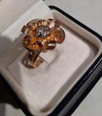 Exclusieve gouden art deco ring met diamant, Antiek en Kunst, Antiek | Zilver en Goud, Ophalen