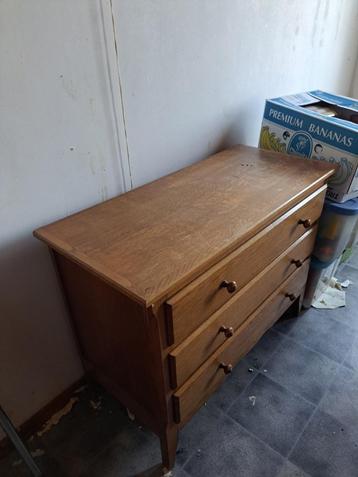 Commode en chêne, 3 tiroirs (encore disponible ce week-end), Enlèvement, Chêne
