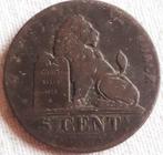 BELGIË; 5 centimes 1837 KM 22 Fine- Ref.7582, Postzegels en Munten, Munten | België, Verzenden, Brons, Losse munt
