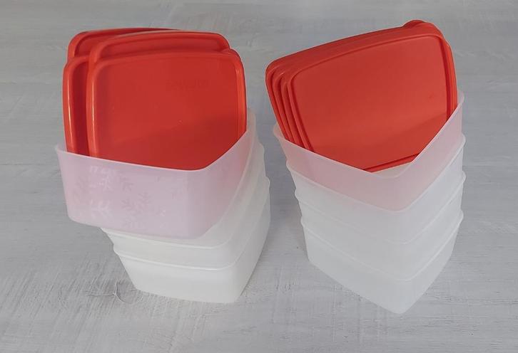 8 Tupperware diepvriesdozen met deksel (nieuw), Huis en Inrichting, Keuken | Tupperware, Nieuw, Bak of Kom, Oranje, Ophalen