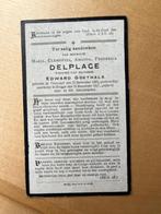 Rouwkaart M. Delplace  Thourout 1845 + Brugge 1921, Carte de condoléances, Envoi